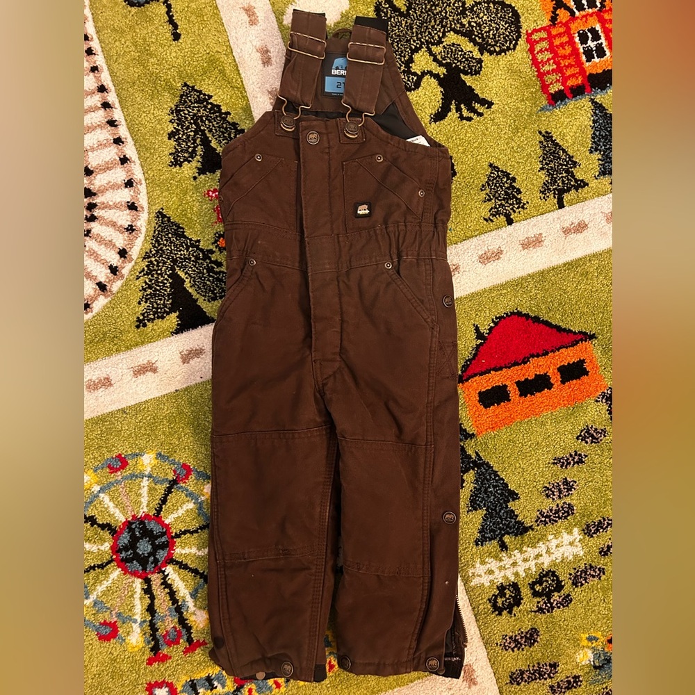 Berne Toddler Boys' Softstone Duck
Insulated Bib Overalls Brown 2T